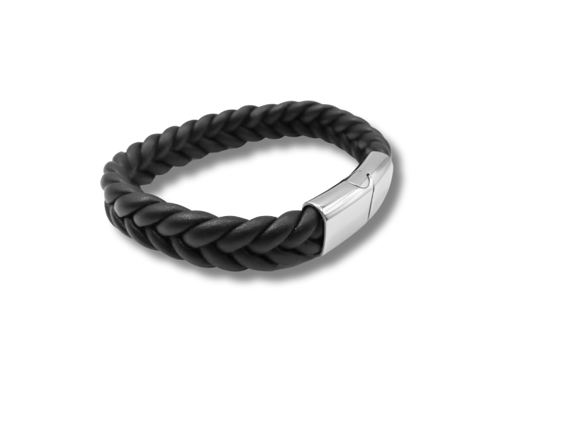 Schwarzes Lederarmband