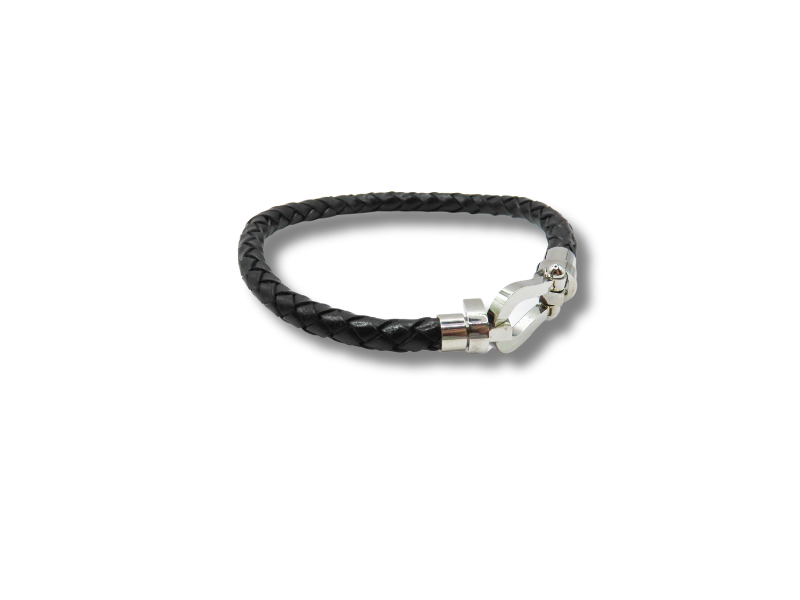 Schwarzes Lederarmband