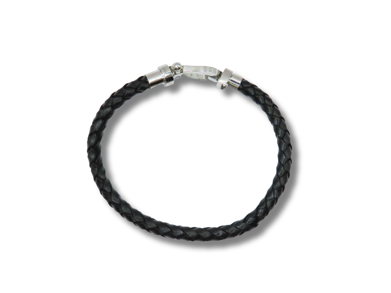 Schwarzes Lederarmband