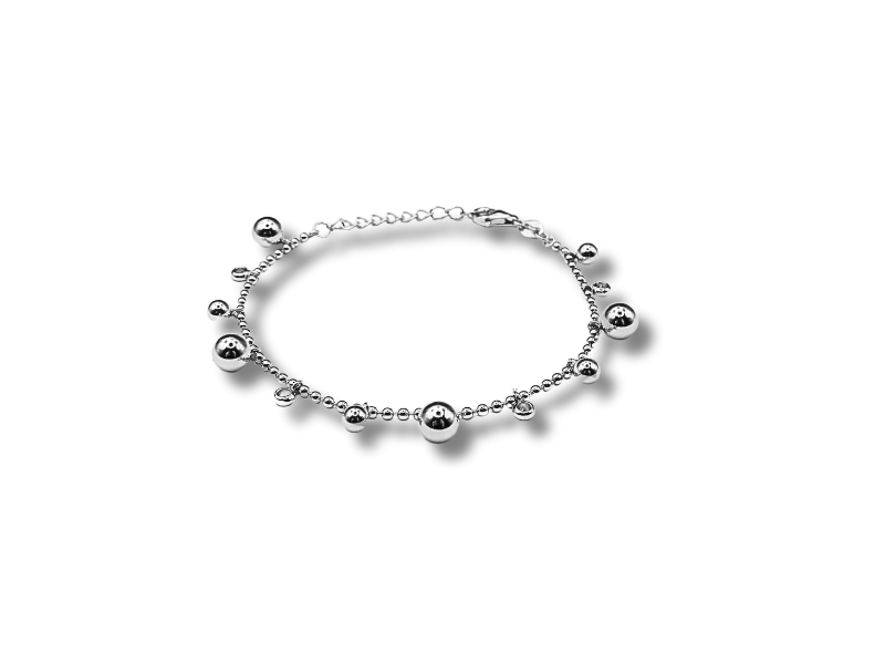 Silver Bracelet with Charms