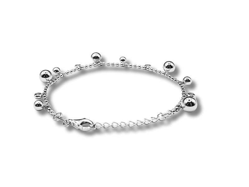 Silver Bracelet with Charms