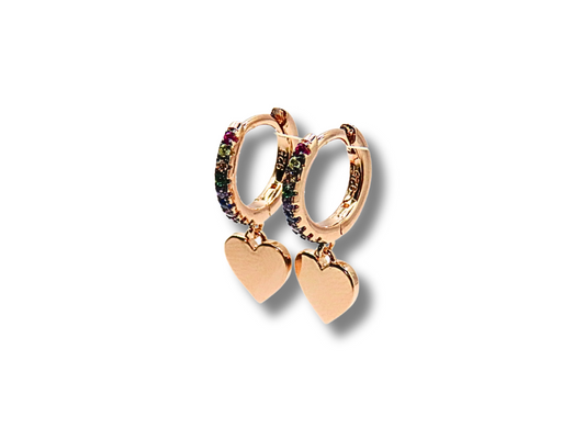 Rose Gold Heart Earrings