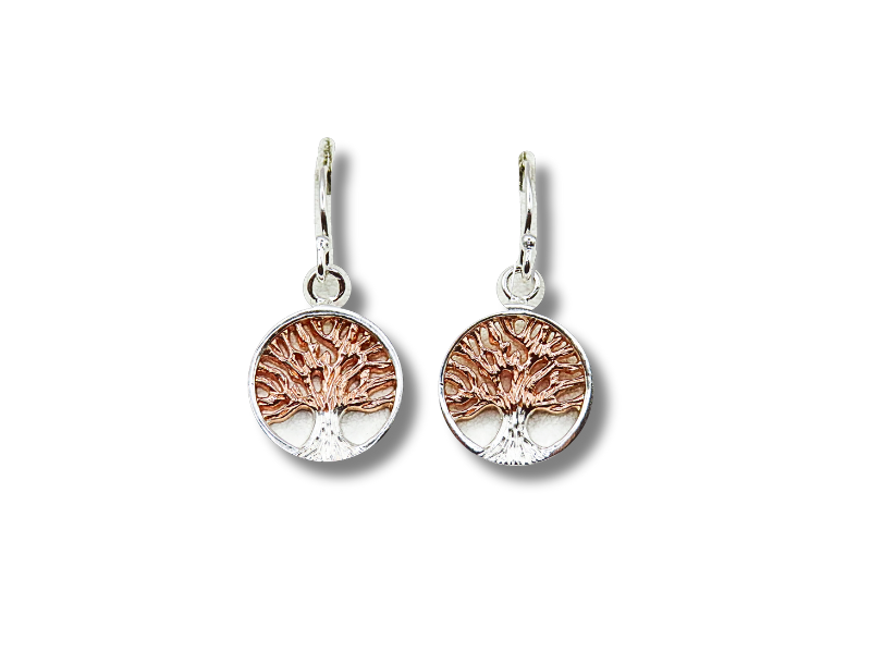 Rose Gold Tree of Life Earrings